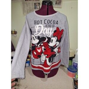 Disney Mickey & Minnie Mouse Hot Cocoa Kind Of Day Fleece Pajama set Size Med